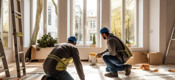 Espacio terminado con pisos y detalles entregados según lo solicitado.