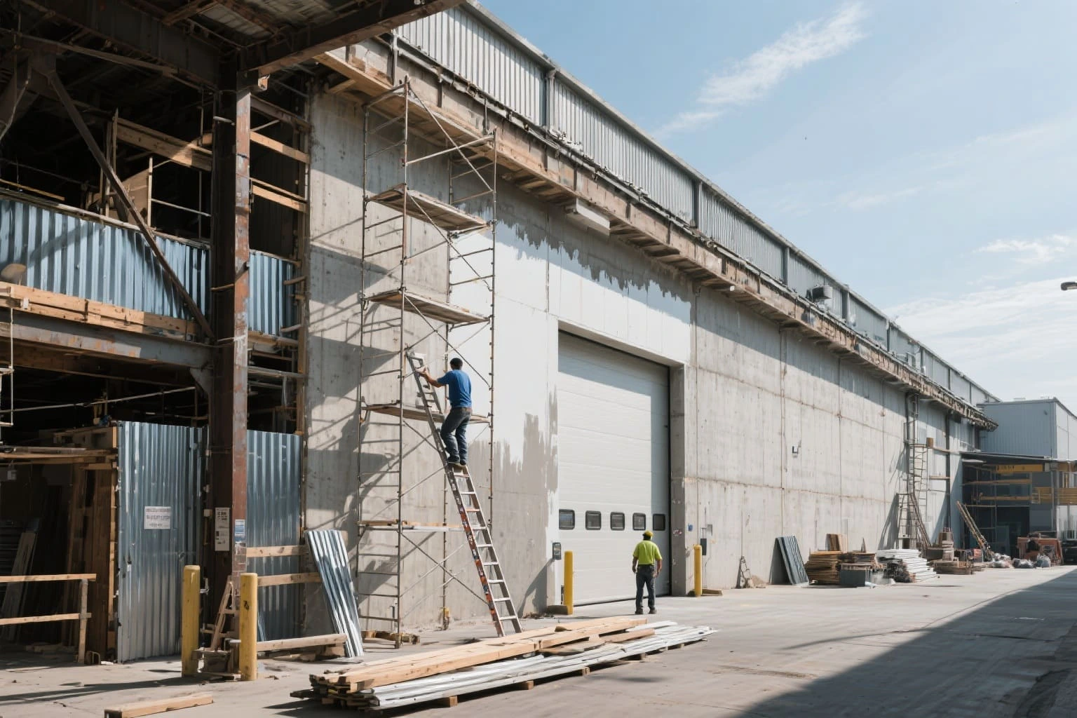Vista final de la fachada de la bodega totalmente adecuada.